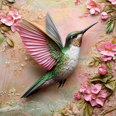 Hummingbird Sign, DCO-13187, Sign For Wreath, 10x10